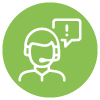 icon customer service with exclamation in dialog box